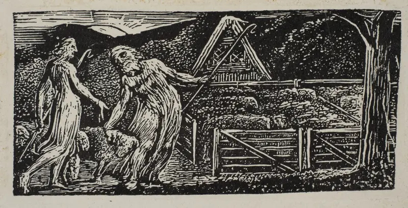 Thenot and Colinet Lead Their Flocks Together, from Thornton's "Pastorals of Virgil" Wall Art by William Blake - High-Resolution Digital Print
