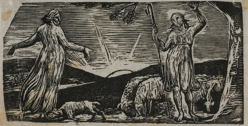 Thenot Remonstrates with Colinet, from The Pastorals of Virgil Wall Art by William Blake - High-Resolution Digital Print