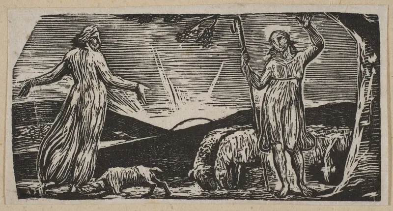 Thenot Remonstrates With Colinet, from Thornton's "Pastorals of Virgil" Wall Art by William Blake - High-Resolution Digital Print