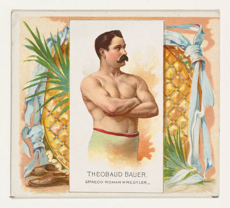 Theobaud Bauer, Graeco-Roman Wrestler, from World's Champions, Second Series (N43) for Allen & Ginter Cigarettes Wall Art by Allen & Ginter - High-Resolution Digital Print