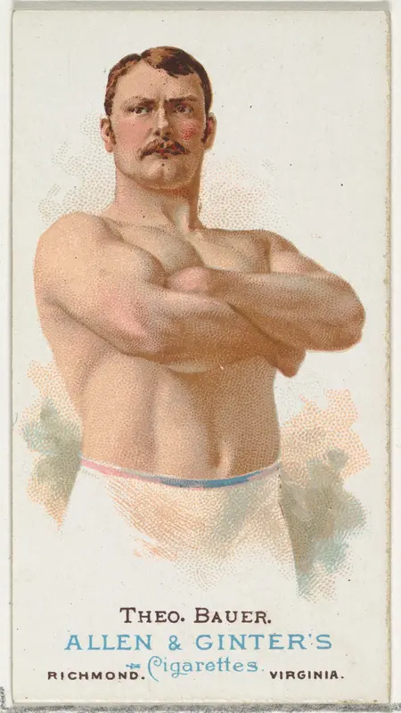 Theodore Bauer, Wrestler, from World's Champions, Series 1 (N28) for Allen & Ginter Cigarettes Wall Art by Allen & Ginter - High-Resolution Digital Print