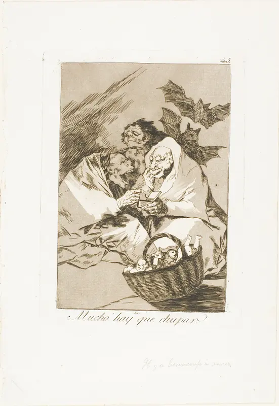 There is Plenty to Suck, plate 45 from Los Caprichos