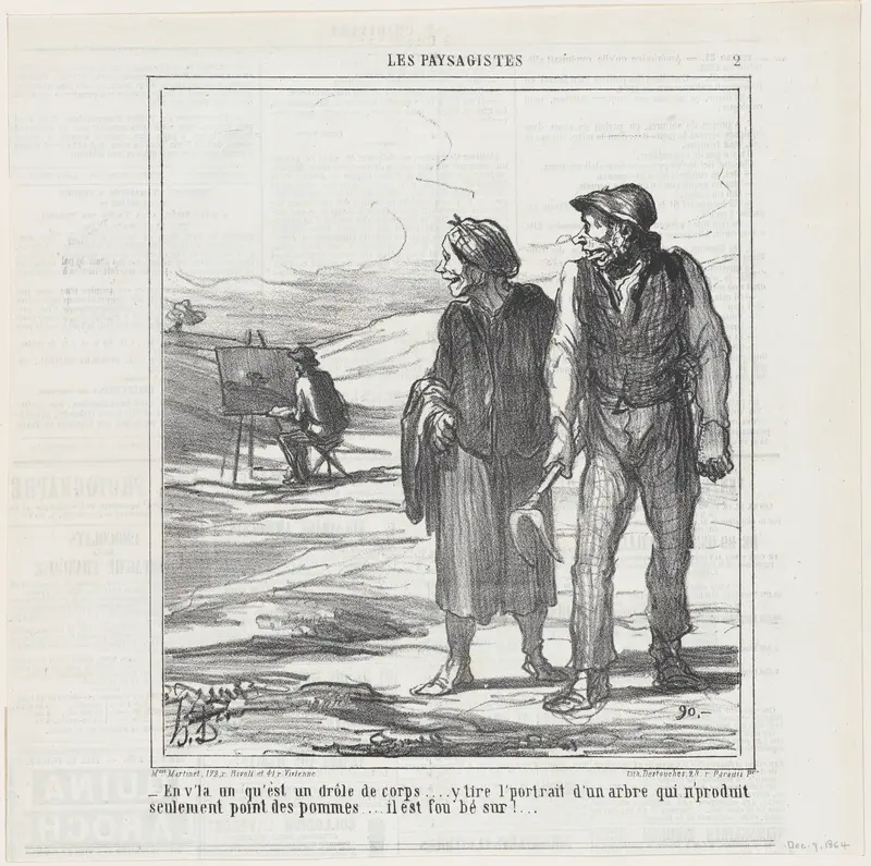 There's a strange one..., from 'The landscape painters,' published in Le Charivari, December 9, 1864 Wall Art by Honoré Daumier - High-Resolution Digital Print