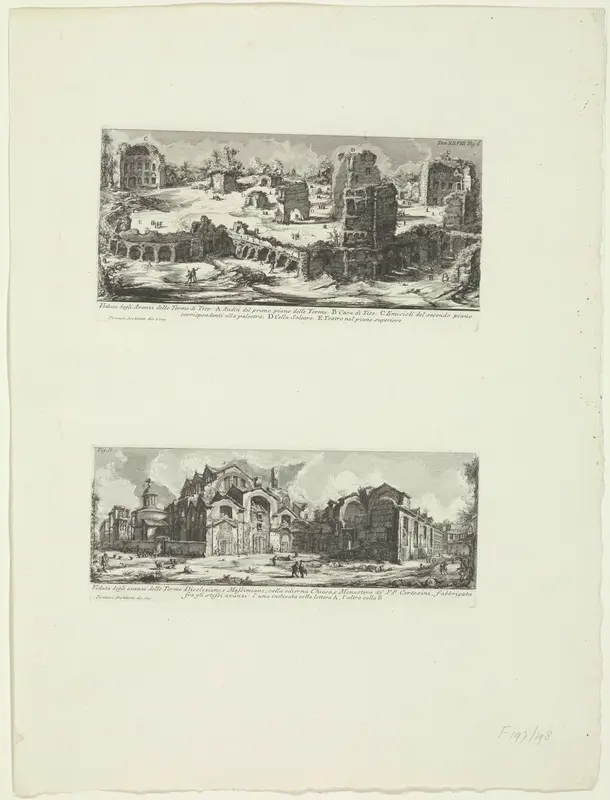 Thermen van Trajanus en Thermen van Diocletianus te Rome Wall Art by Unknown - High-Resolution Digital Print