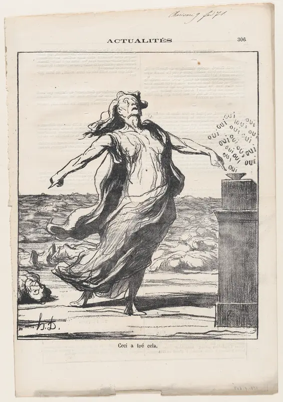 These are responsible for those, from 'News of the day,' published in Le Charivari, February 9, 1871 Wall Art by Honoré Daumier - High-Resolution Digital Print