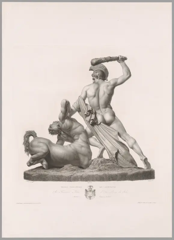 Theseus and Centaur, Back View, from Oeuvre de Canova Wall Art by Antonio Canova - High-Resolution Digital Print