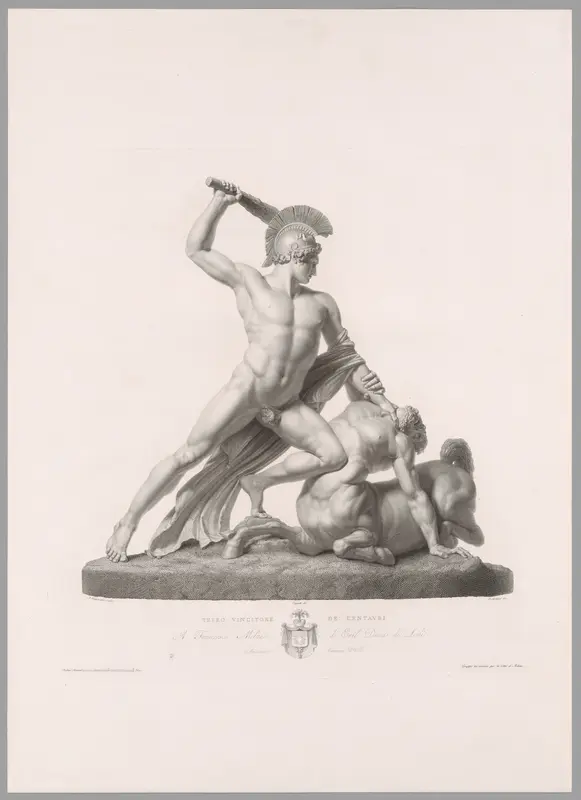 Theseus and Centaur, Front View, from Oeuvre de Canova Wall Art by Antonio Canova - High-Resolution Digital Print