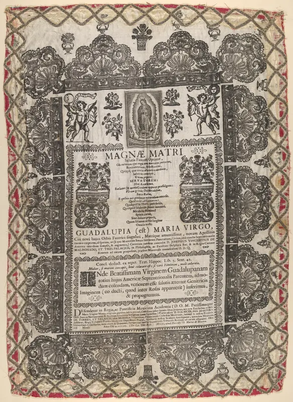 Thesis Proclamation of José Vicente Maldonado y Trespalacios, dedicated to the Virgin of Guadalupe Wall Art by Baltasar Troncoso y Sotomayor - High-Resolution Digital Print