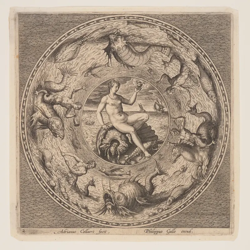 Thetis on a Shell, from a Set of Designs for Plates (Fonds de Coupe)
