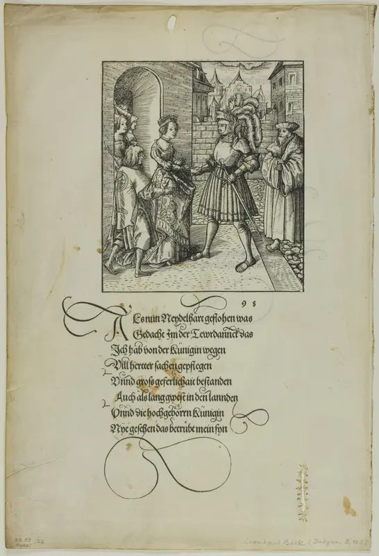 Theuerdank Received by Ehrenreich, from Teuerdank, plate 22 from Woodcuts from Books of the XVI Century Wall Art by Leonhard Beck - High-Resolution Digital Print