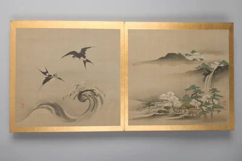 Thirty paintings of birds, flowers and landscape