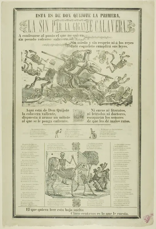 This is Don Quixote's, the First, the Matchless, the Giant Calavera Wall Art by José Guadalupe Posada - High-Resolution Digital Print