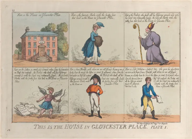 This is the House in Gloucester Place, Plate 1 Wall Art by Thomas Rowlandson - High-Resolution Digital Print