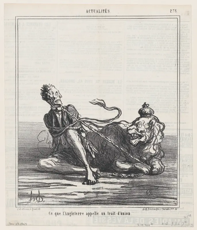 This is what England calls a joint union, from "News of the Day" Wall Art by Honoré Daumier - High-Resolution Digital Print