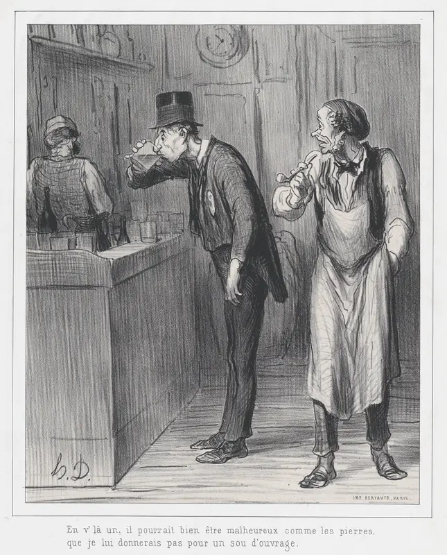 This one may look as unhappy as a rock, before I would give him a job, published in "Le Boulevard" Wall Art by Honoré Daumier - High-Resolution Digital Print