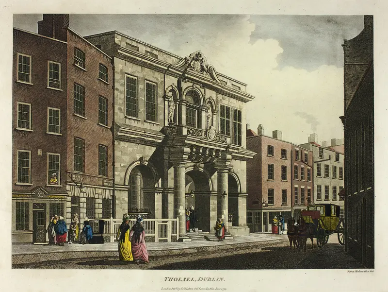 Tholsel, Dublin Wall Art by James Malton - High-Resolution Digital Print