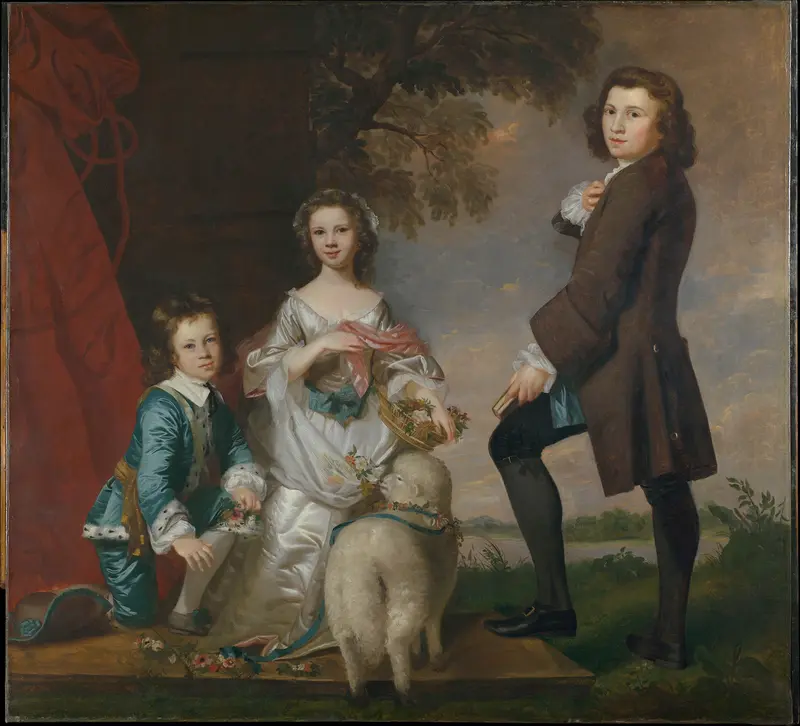 Thomas (1740–1825) and Martha Neate (1741–after 1795) with His Tutor, Thomas Needham Wall Art by Sir Joshua Reynolds - High-Resolution Digital Print