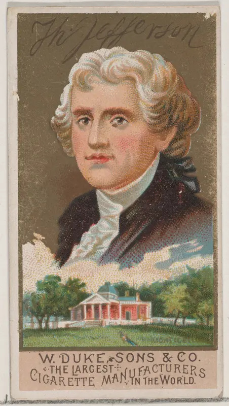 Thomas Jefferson, from the series Great Americans (N76) for Duke brand cigarettes Wall Art by W. Duke, Sons & Co. - High-Resolution Digital Print