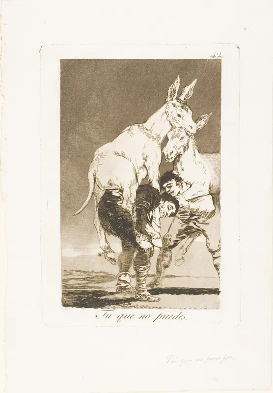 Thou Who Canst Not, plate 42 from Los Caprichos