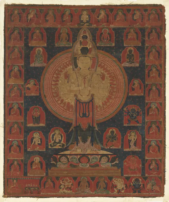Thousand-Armed Chenresi, a Cosmic Form of the Bodhisattva Avalokiteshvara Wall Art by Unknown - High-Resolution Digital Print