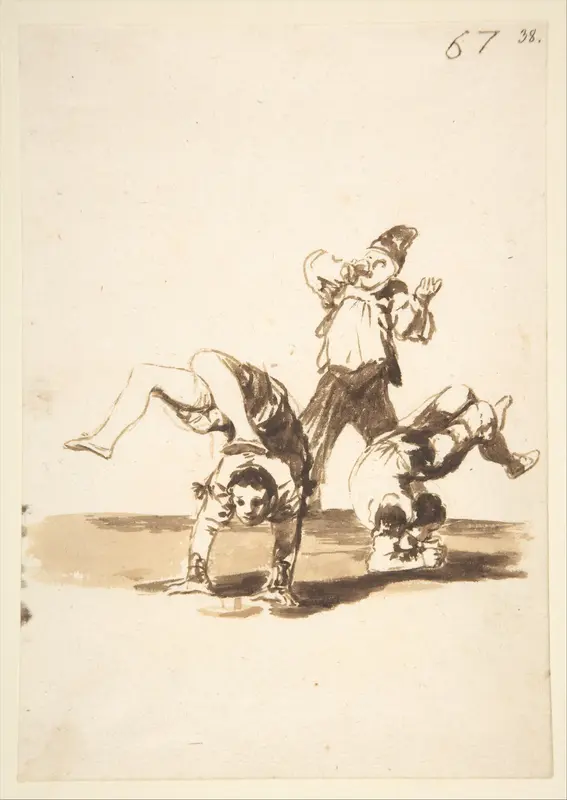 Three acrobats; page 67 from the "Images of Spain" Album (F)