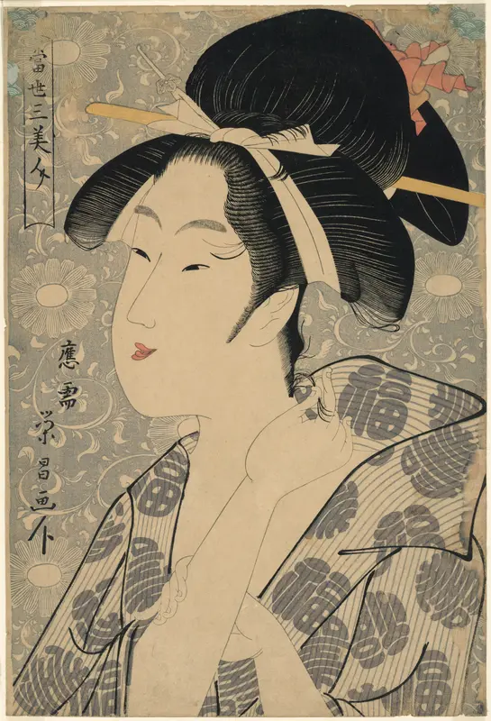Three Beauties of Our Time (Tosei san bijin) Wall Art by Chokosai Eisho - High-Resolution Digital Print
