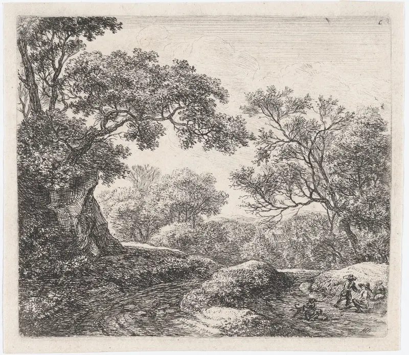 Three Boys and Their Dogs (L'Allée dans le Bois) Wall Art by Anthonie Waterloo - High-Resolution Digital Print
