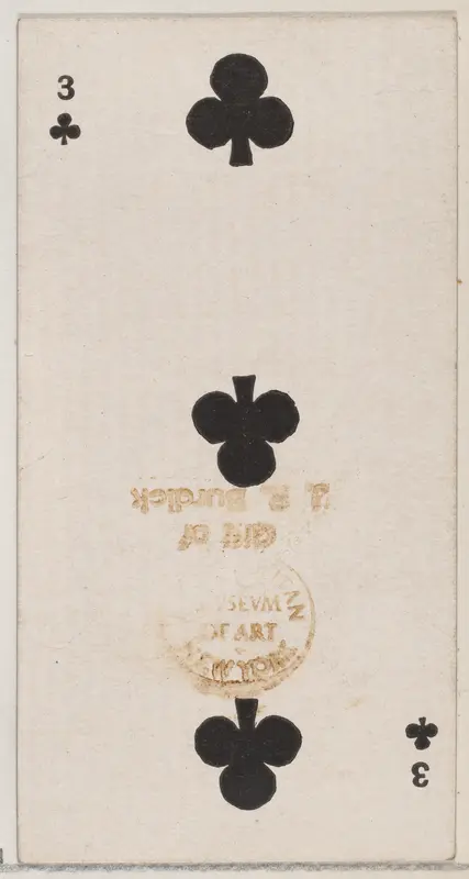 Three Clubs (black), from the Playing Cards series (N84) for Duke brand cigarettes Wall Art by W. Duke, Sons & Co. - High-Resolution Digital Print
