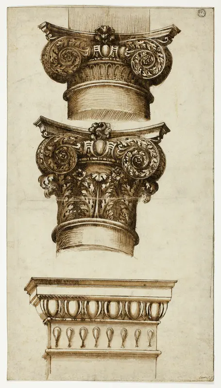 Three Column Capitals Wall Art by Giovanni Battista Piranesi - High-Resolution Digital Print
