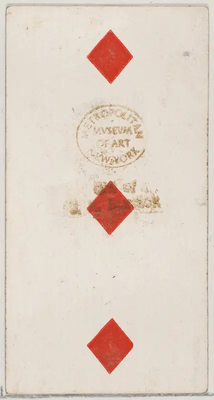 Three Diamonds, from the Playing Cards series (N84) to promote Turkish Cross-Cut Cigarettes for W. Duke, Sons and Co. Wall Art by W. Duke, Sons & Co. - High-Resolution Digital Print