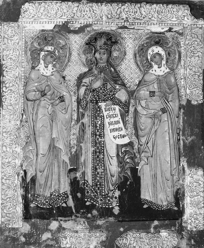 Three Female Saints Wall Art by Russian Painter - High-Resolution Digital Print