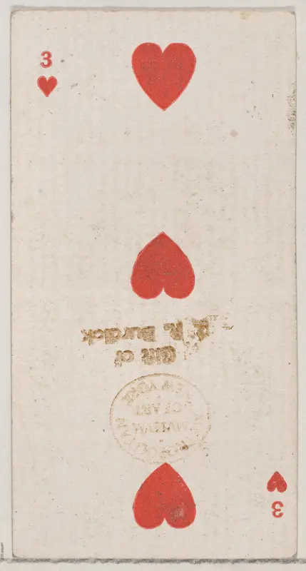Three Hearts (red), from the Playing Cards series (N84) for Duke brand cigarettes Wall Art by W. Duke, Sons & Co. - High-Resolution Digital Print