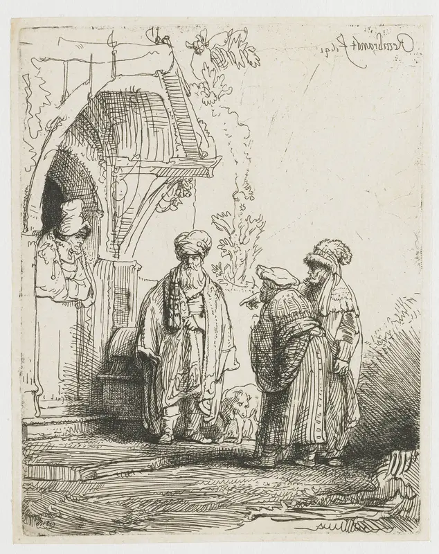 Three oriental figures (Jacob and Laban?) Wall Art by Unknown - High-Resolution Digital Print