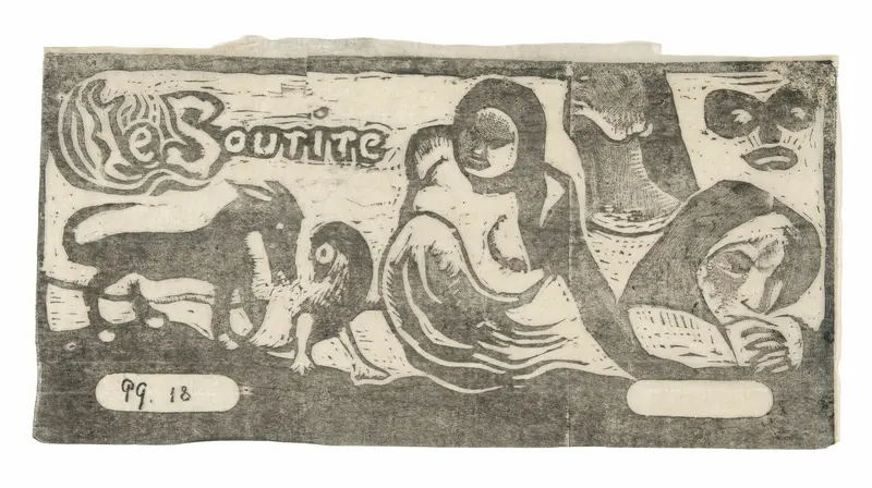 Three People, a Mask, a Fox, and a Bird, headpiece for Le sourire
