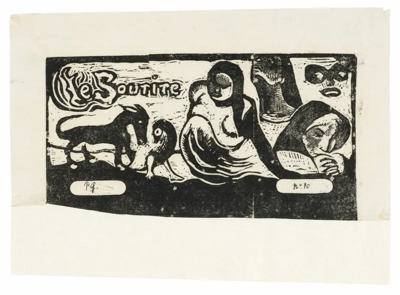 Three People, a Mask, a Fox and a Bird, headpiece for Le sourire