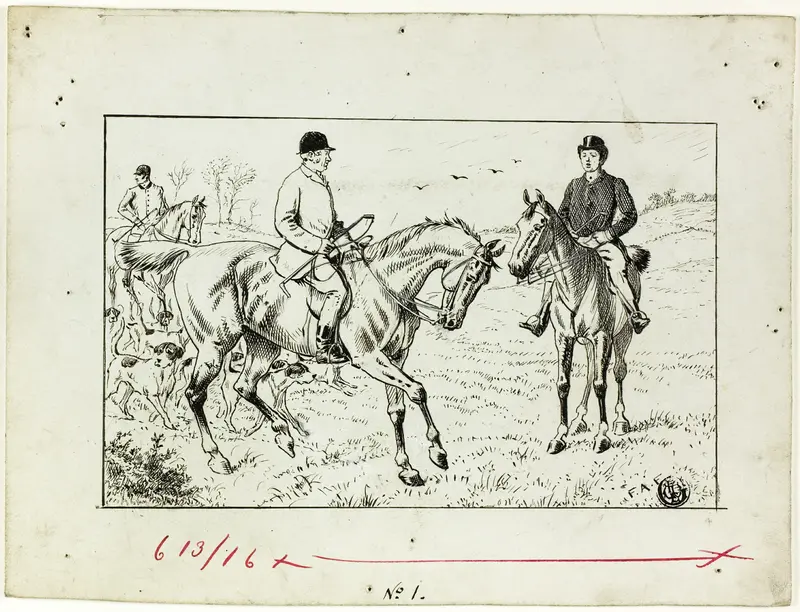 Three Riders at a Hunt Wall Art by Francis Arthur Fraser - High-Resolution Digital Print