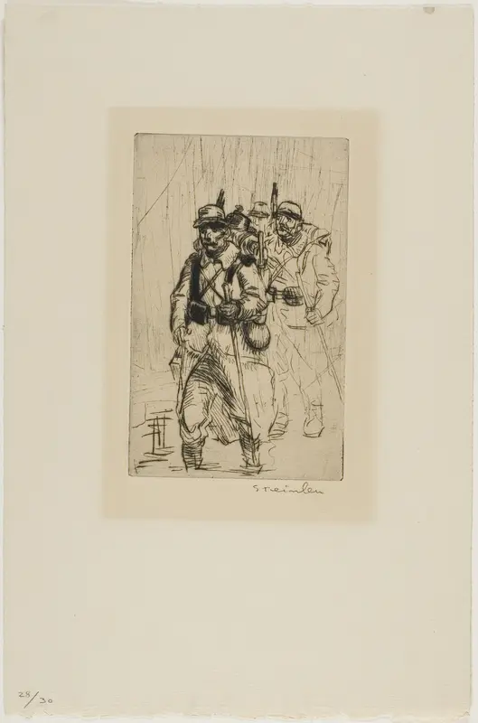 Three Soldiers Walking