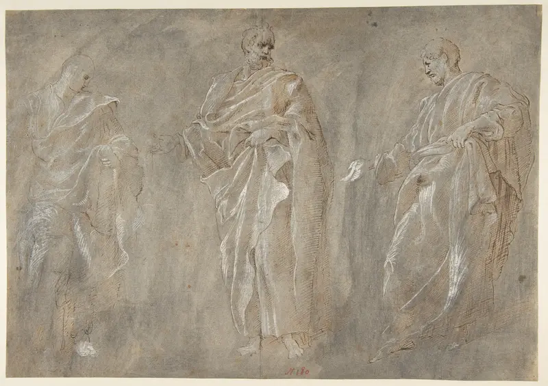 Three Standing Figures Wall Art by Francesco Primaticcio - High-Resolution Digital Print