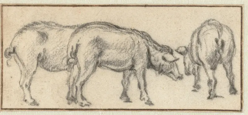 Three Standing Pigs Wall Art by Unknown - High-Resolution Digital Print