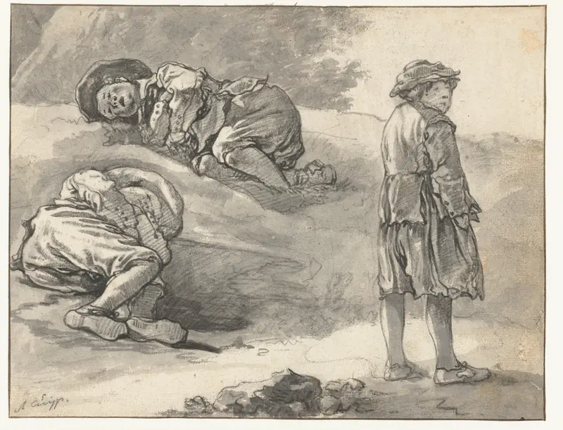Three Studies of a little Shepherd Wall Art by Aelbert Cuyp - High-Resolution Digital Print