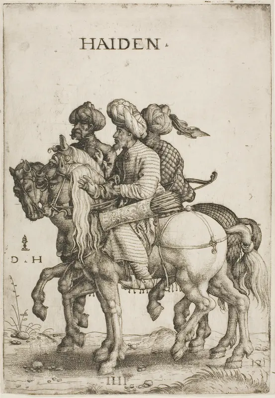 Three Turkish Soldiers (Cavalrymen) Wall Art by Daniel Hopfer, I - High-Resolution Digital Print