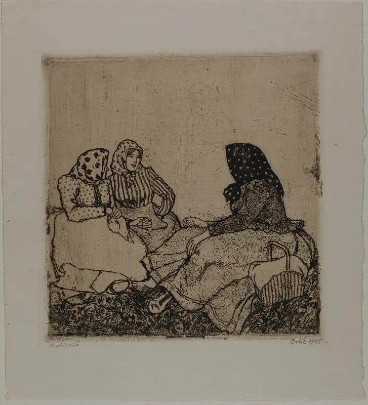 Three Women Wall Art by Emil Orlik - High-Resolution Digital Print