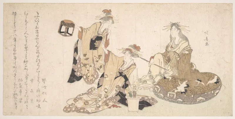 Three Young Ladies Visiting Together