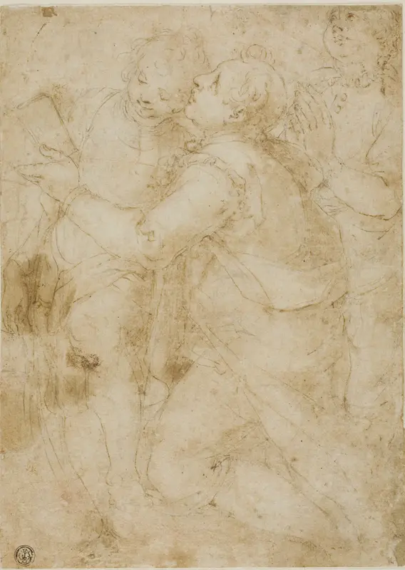 Three Youths in Prayer Wall Art by Orazio Samacchini - High-Resolution Digital Print