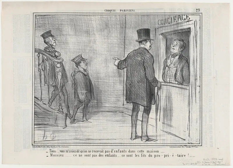 Tiens...vous m'aviez dit..., from Croquis Parisiens, published in Le Charivari, January 21, 1857 Wall Art by Honoré Daumier - High-Resolution Digital Print