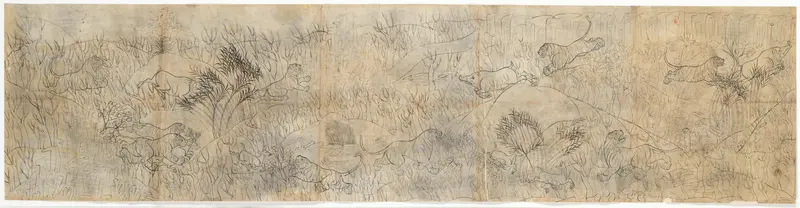 Tigers Hunting Boars and Deer Wall Art by Unknown - High-Resolution Digital Print