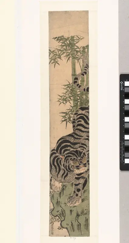 Tijger op rots bij bamboe Wall Art by Unknown - High-Resolution Digital Print