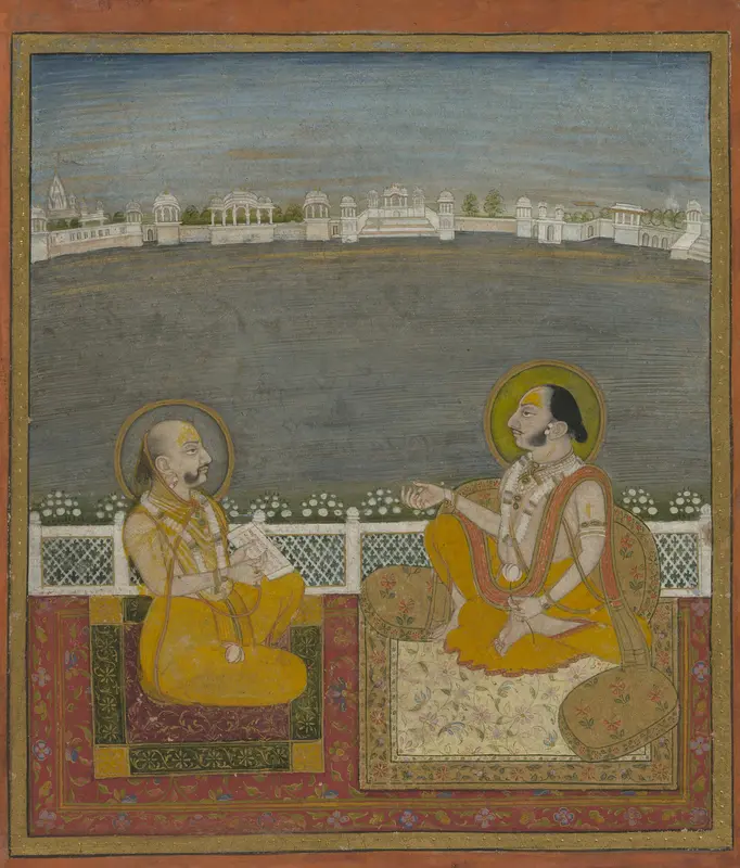 Tilkayat Dauji II Maharaj with a Visitor Wall Art by Unknown - High-Resolution Digital Print