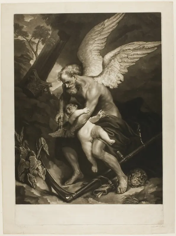 Time Clipping the Wings of Love Wall Art by James McArdell - High-Resolution Digital Print
