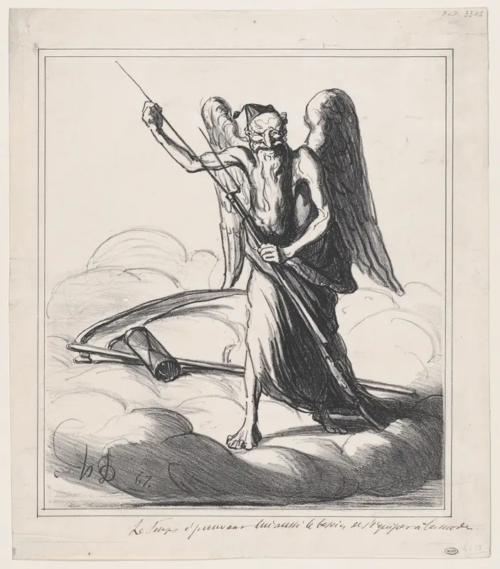 Time too feels the urge for modern equipment, from 'News of the day,' published in Le Charivari, January 10, 1867 Wall Art by Honoré Daumier - High-Resolution Digital Print